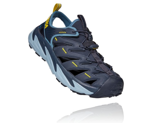 Hoka One One Hopara Sandal Mens UK - Blue Hiking Shoes - PTLCW9647